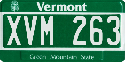 VT license plate XVM263