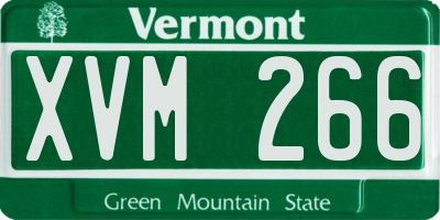 VT license plate XVM266