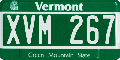 VT license plate XVM267