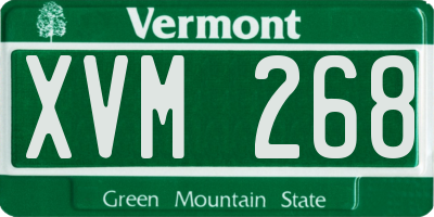 VT license plate XVM268