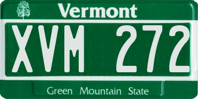 VT license plate XVM272