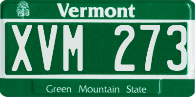 VT license plate XVM273