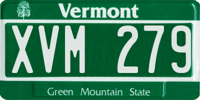 VT license plate XVM279
