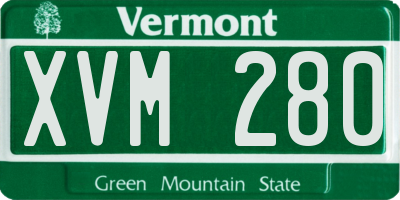 VT license plate XVM280