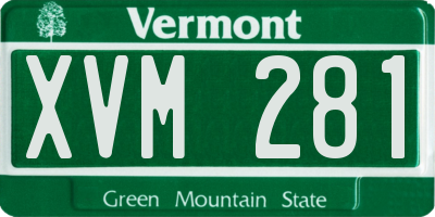 VT license plate XVM281