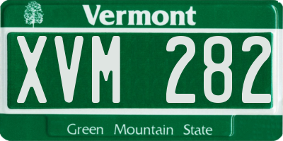 VT license plate XVM282
