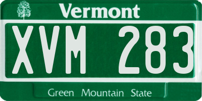 VT license plate XVM283