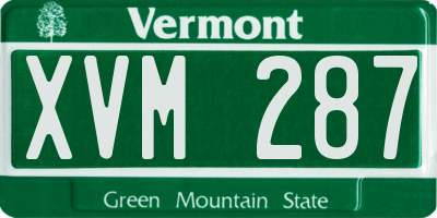 VT license plate XVM287