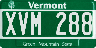 VT license plate XVM288
