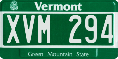 VT license plate XVM294