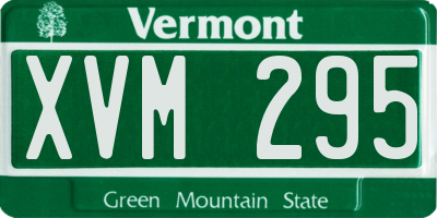 VT license plate XVM295