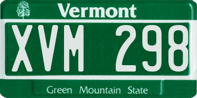 VT license plate XVM298