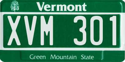 VT license plate XVM301
