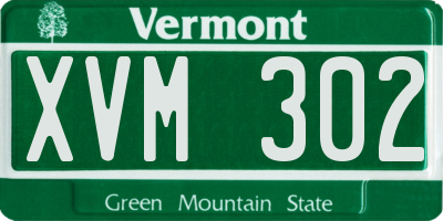 VT license plate XVM302