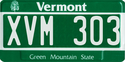 VT license plate XVM303
