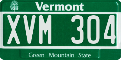 VT license plate XVM304