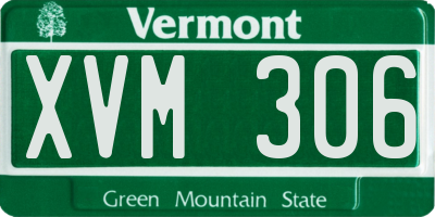 VT license plate XVM306