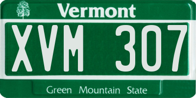 VT license plate XVM307