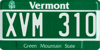 VT license plate XVM310