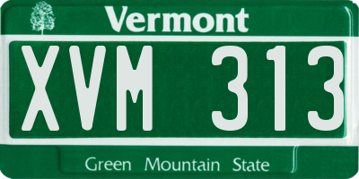 VT license plate XVM313