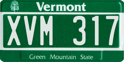 VT license plate XVM317