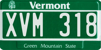 VT license plate XVM318