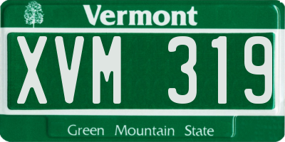 VT license plate XVM319