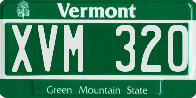 VT license plate XVM320