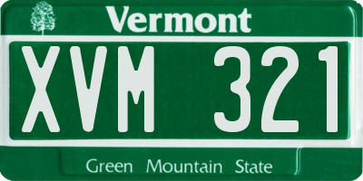 VT license plate XVM321