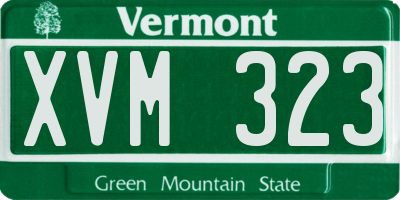 VT license plate XVM323