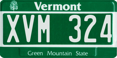 VT license plate XVM324