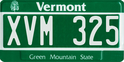 VT license plate XVM325