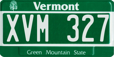 VT license plate XVM327