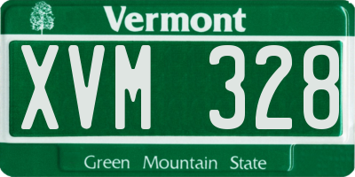 VT license plate XVM328