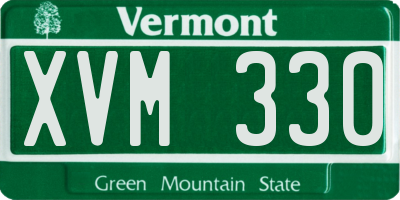 VT license plate XVM330