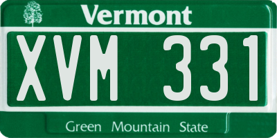 VT license plate XVM331