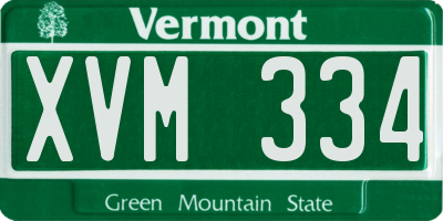 VT license plate XVM334