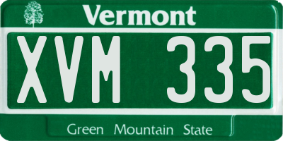 VT license plate XVM335