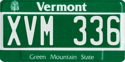VT license plate XVM336