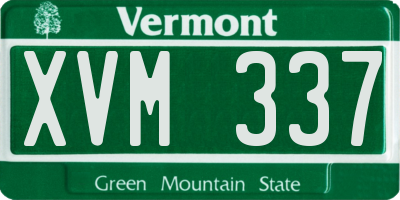 VT license plate XVM337