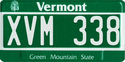 VT license plate XVM338