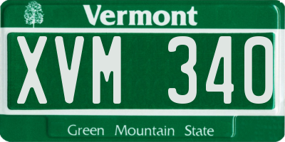 VT license plate XVM340