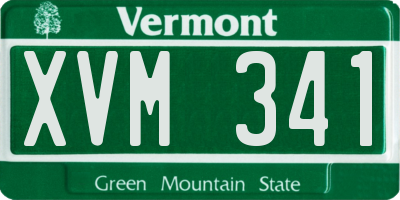 VT license plate XVM341