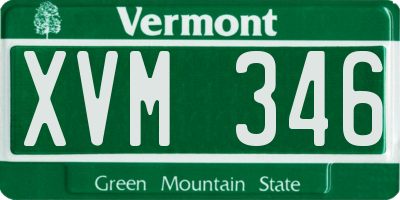 VT license plate XVM346