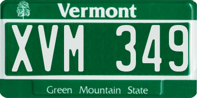 VT license plate XVM349