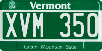 VT license plate XVM350