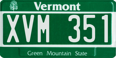 VT license plate XVM351