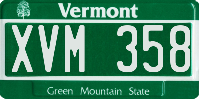 VT license plate XVM358