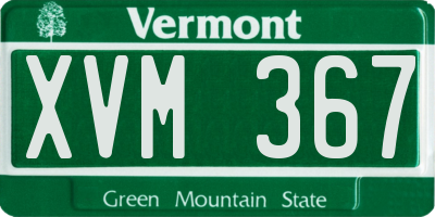 VT license plate XVM367