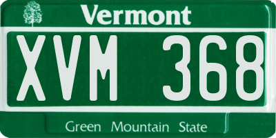 VT license plate XVM368